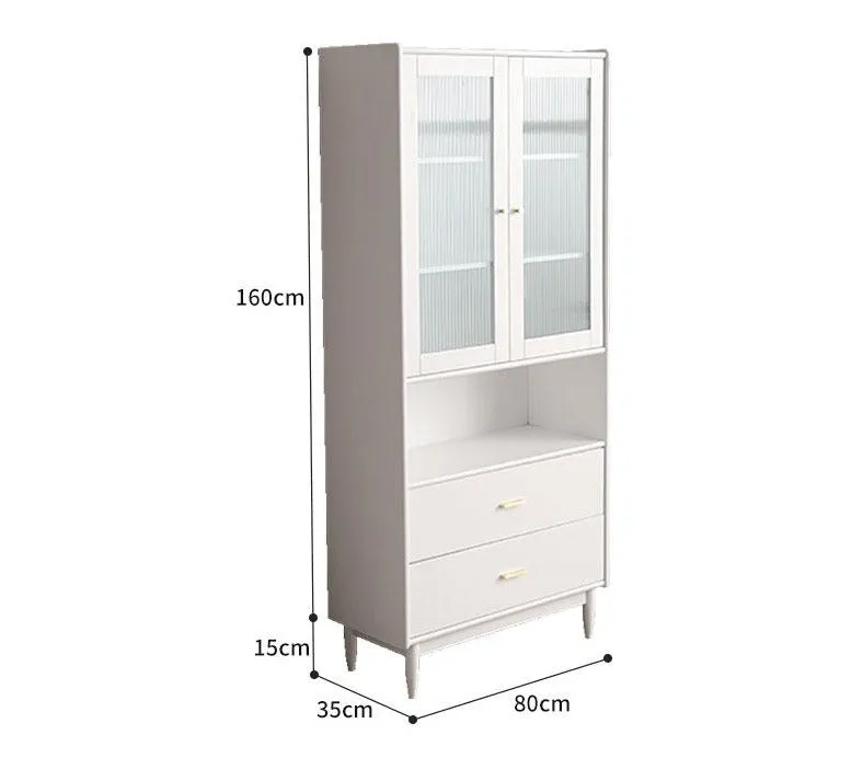 JEREMIAH Glass Display Cabinet Hutch 175cm