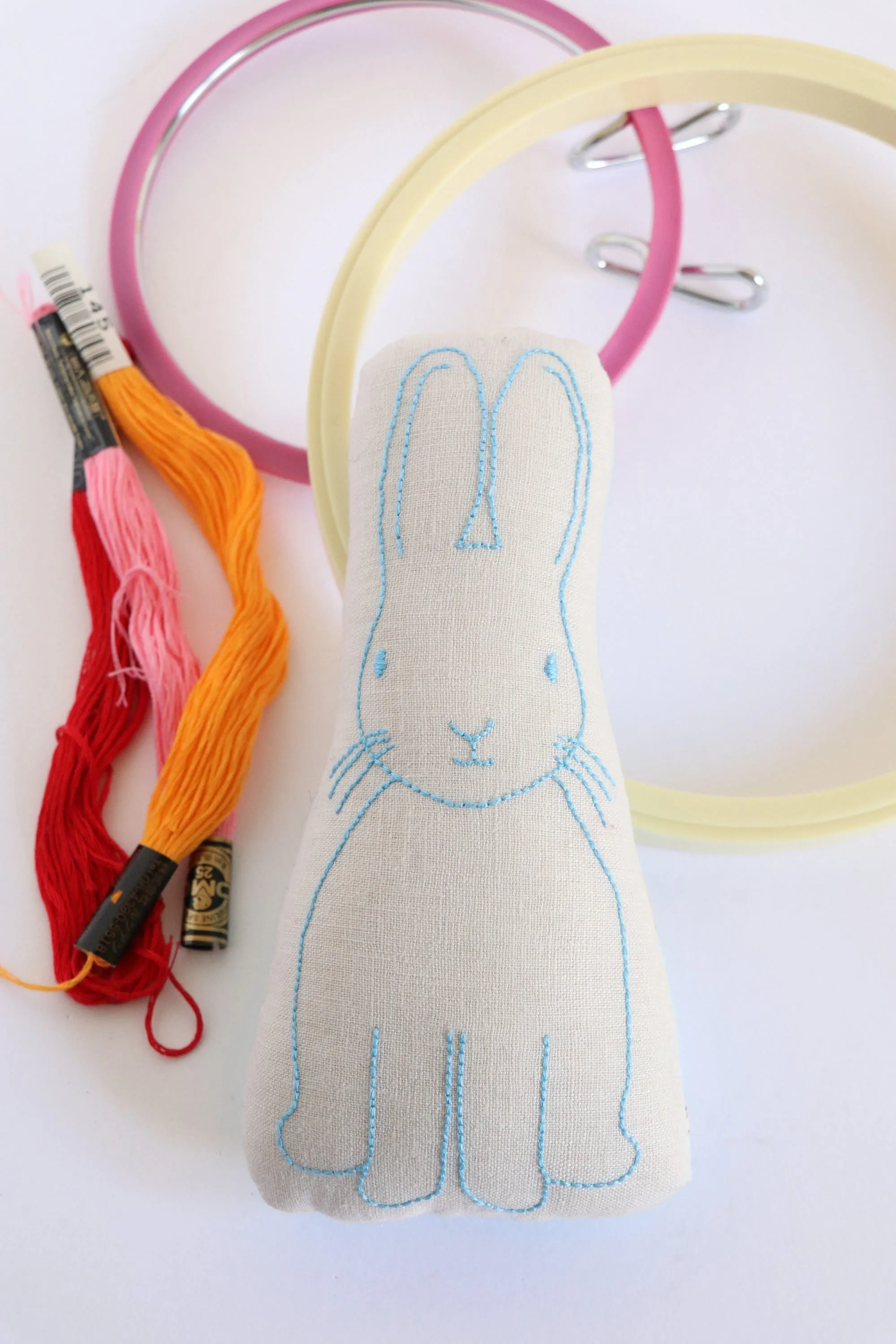 Jingle Bunny: embroidered bunny sewing pattern