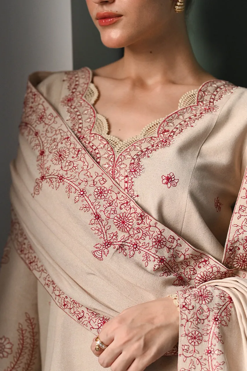 KARANDI'24-IVORY SKIN LUXURY EMBROIDERED KARANDI SET (NEL-24626)