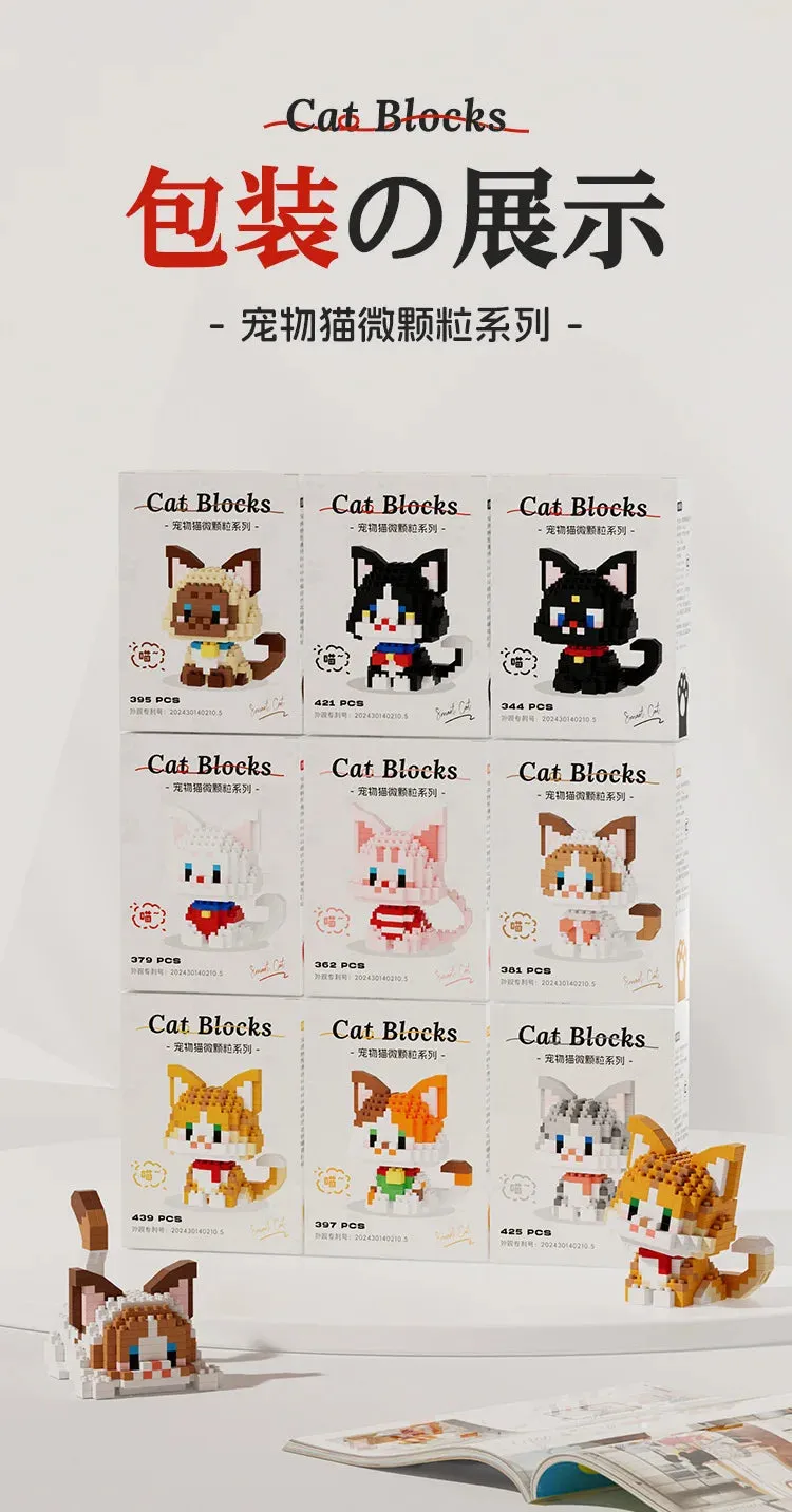 Kawaii Cat Mini Blocks Pet DIY Figure