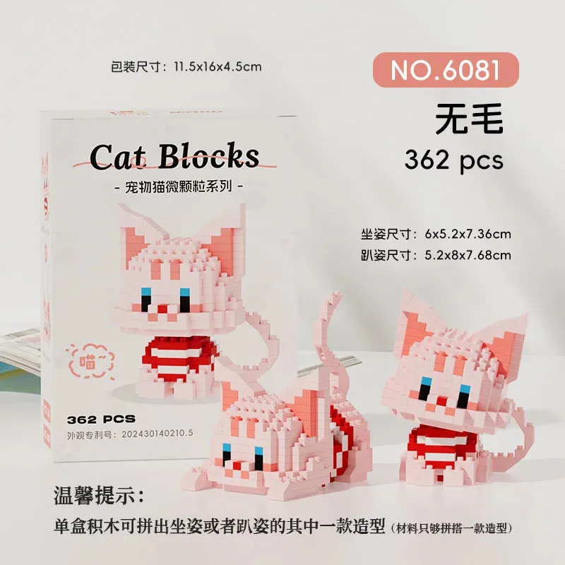 Kawaii Cat Mini Blocks Pet DIY Figure