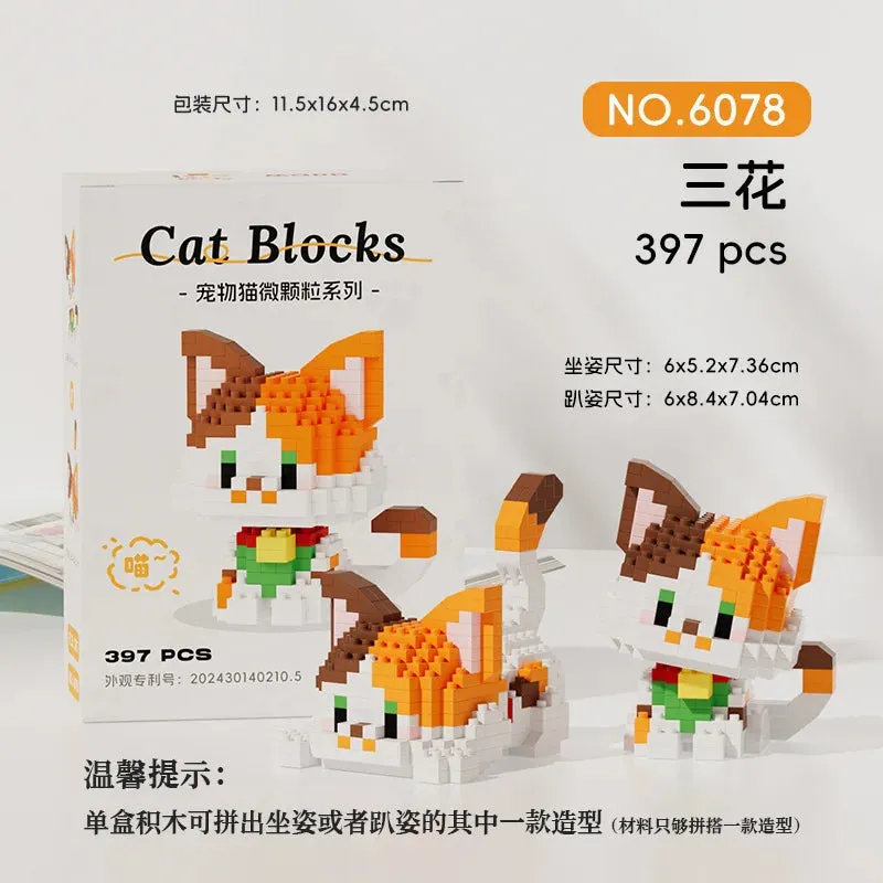 Kawaii Cat Mini Blocks Pet DIY Figure