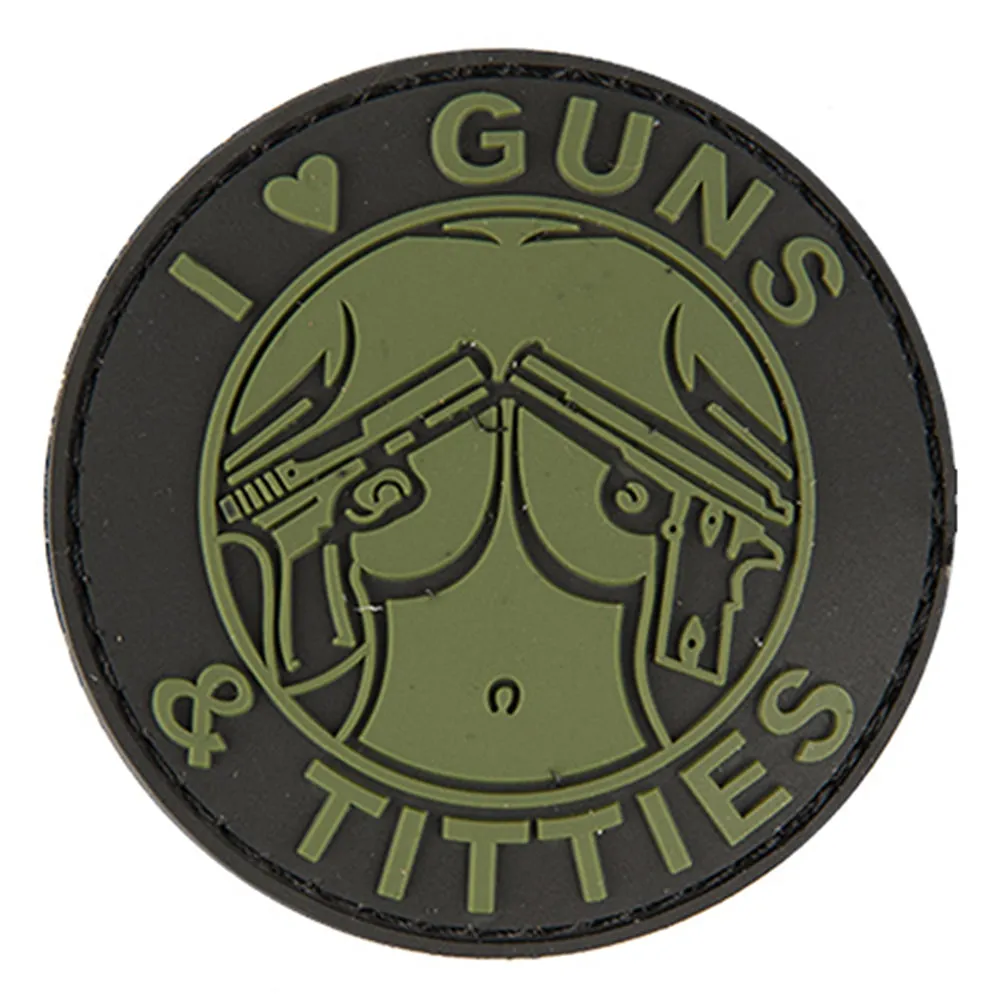 Lancer Tactical "Guns & Titties" Hook & Loop Airsoft PVC Morale Patch