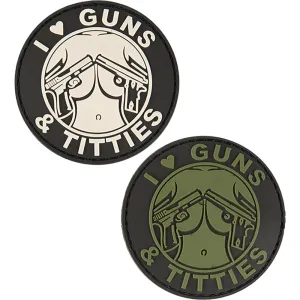 Lancer Tactical "Guns & Titties" Hook & Loop Airsoft PVC Morale Patch