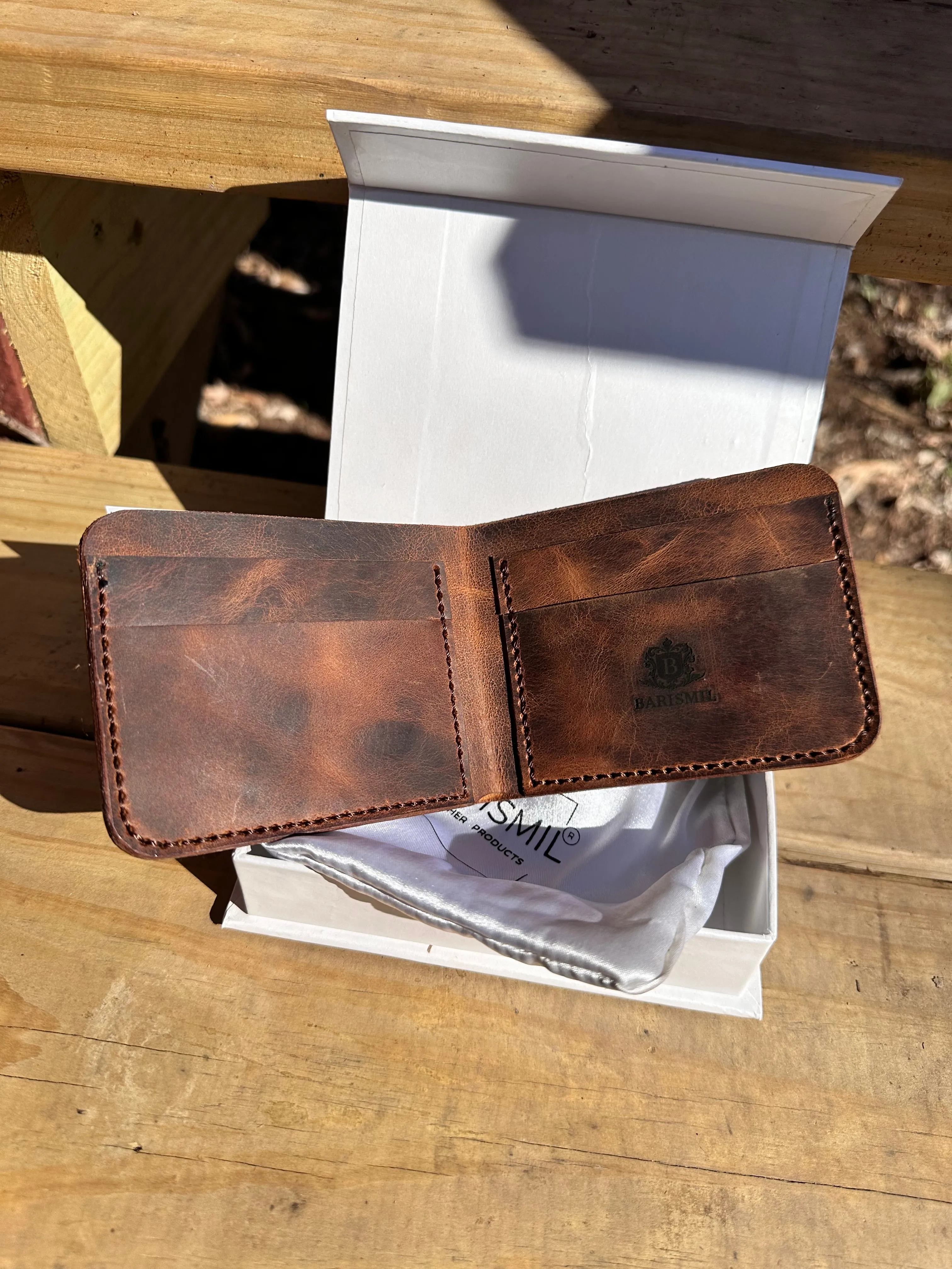 Leather bifold wallet