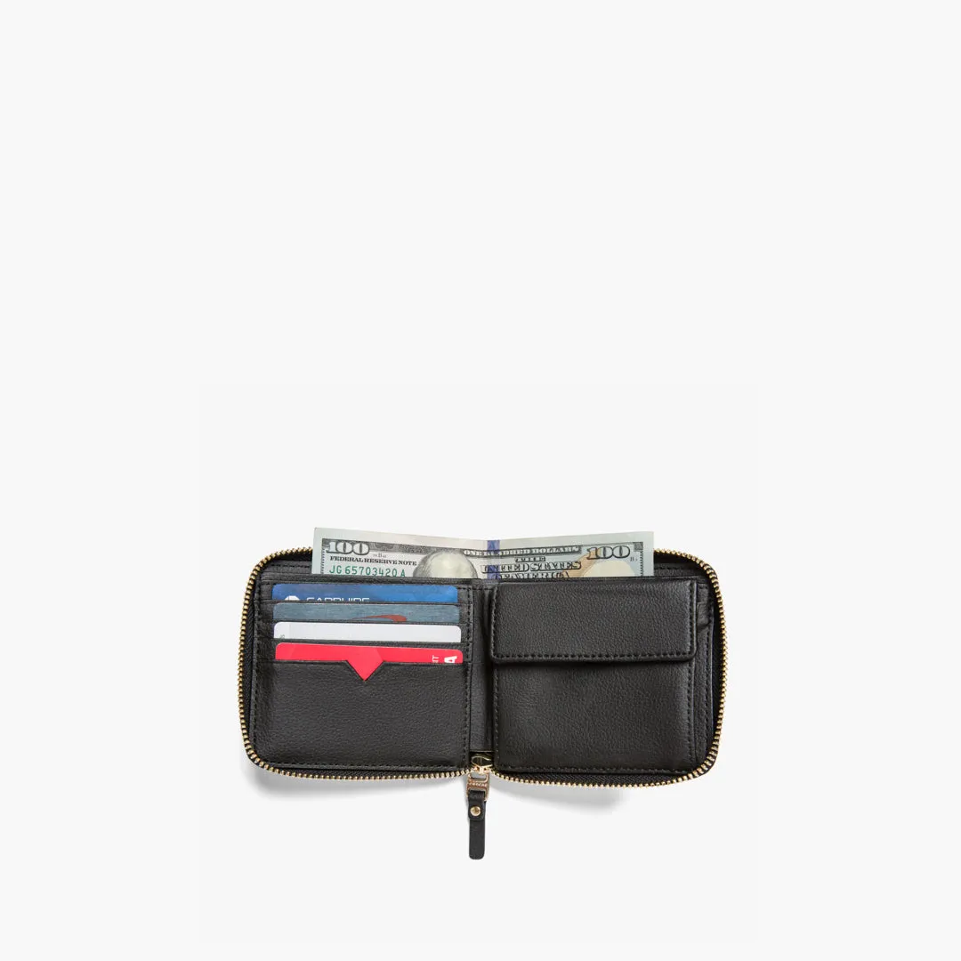 Mallorca Small Wallet - Cactus Leather - Black / Gold / Lavender