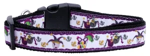 Mardi Gras Nylon Dog Collar Medium Narrow