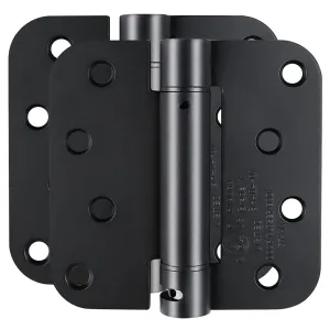 Matte Black Self-Closing 4" x 4" Spring Door Hinge (2-PACK)