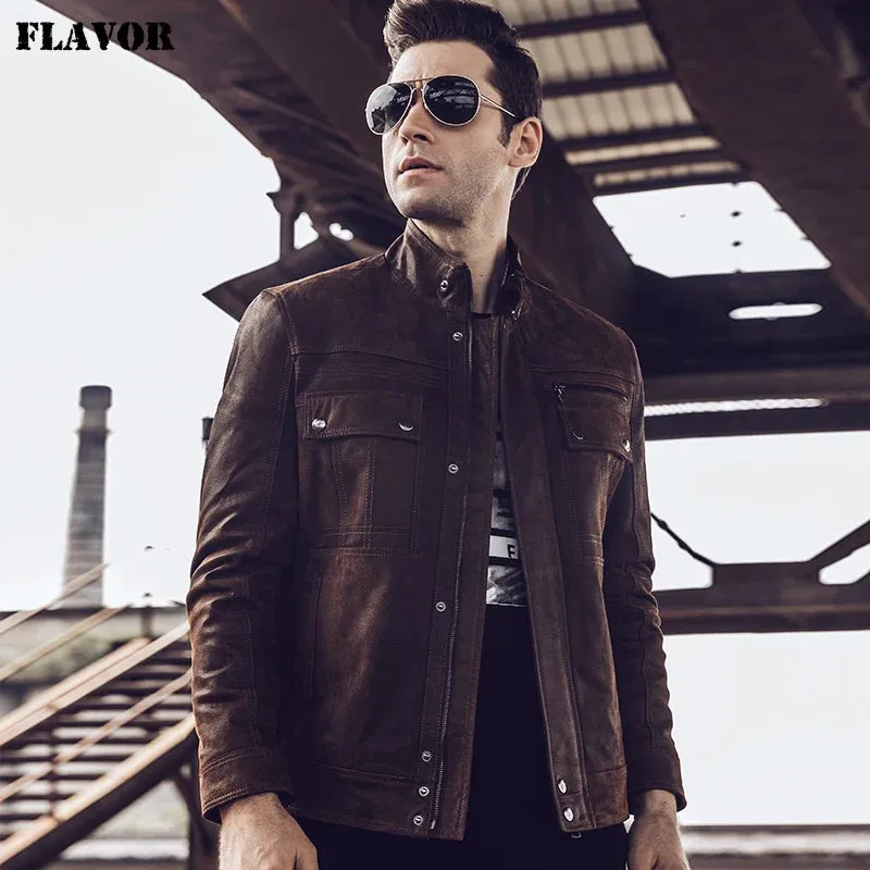 Men's Retro Leather Motorcycle Jacket