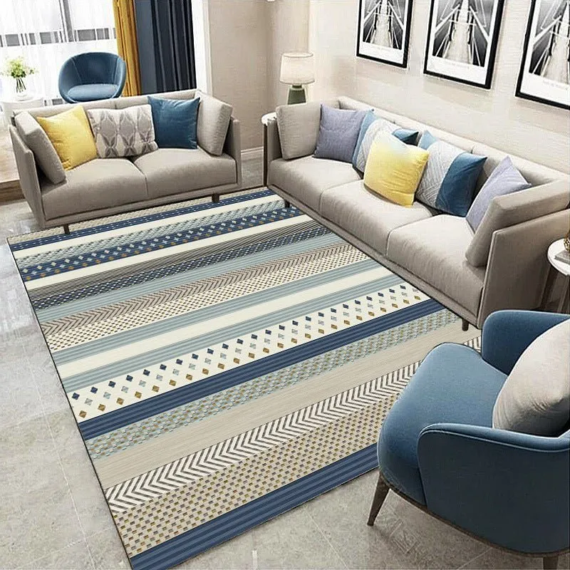 Nordic Striped Rug for Coffee Table and Sofa