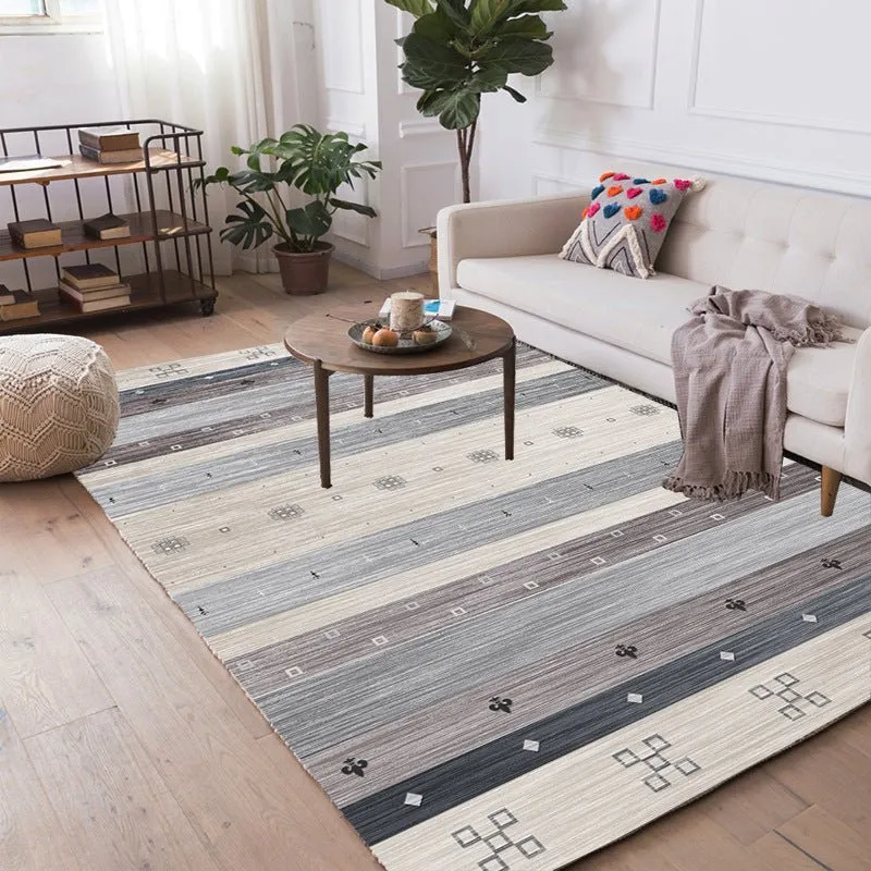 Nordic Striped Rug for Coffee Table and Sofa