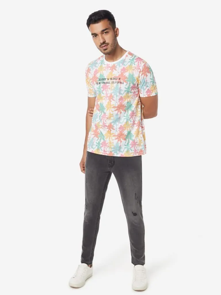 Nuon Multicolour Palm Tree Slim-Fit T-Shirt