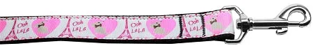 Oh La La Paris Nylon Dog Leash 5-8 Inch Wide 6ft Long