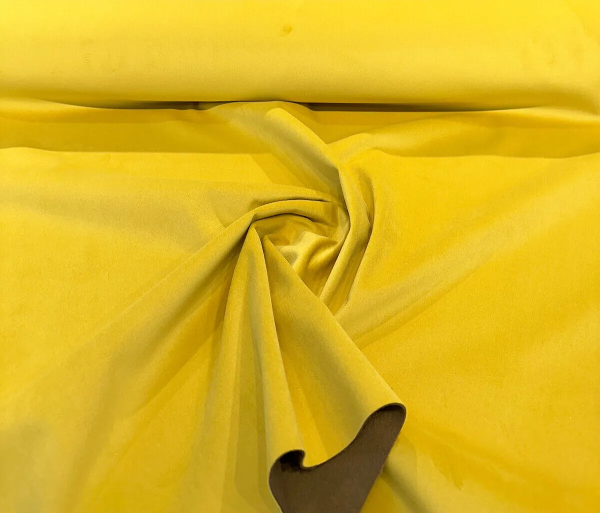 Posh Velvet Yellow Dijon Backed Soft Upholstery Fabric by the yard