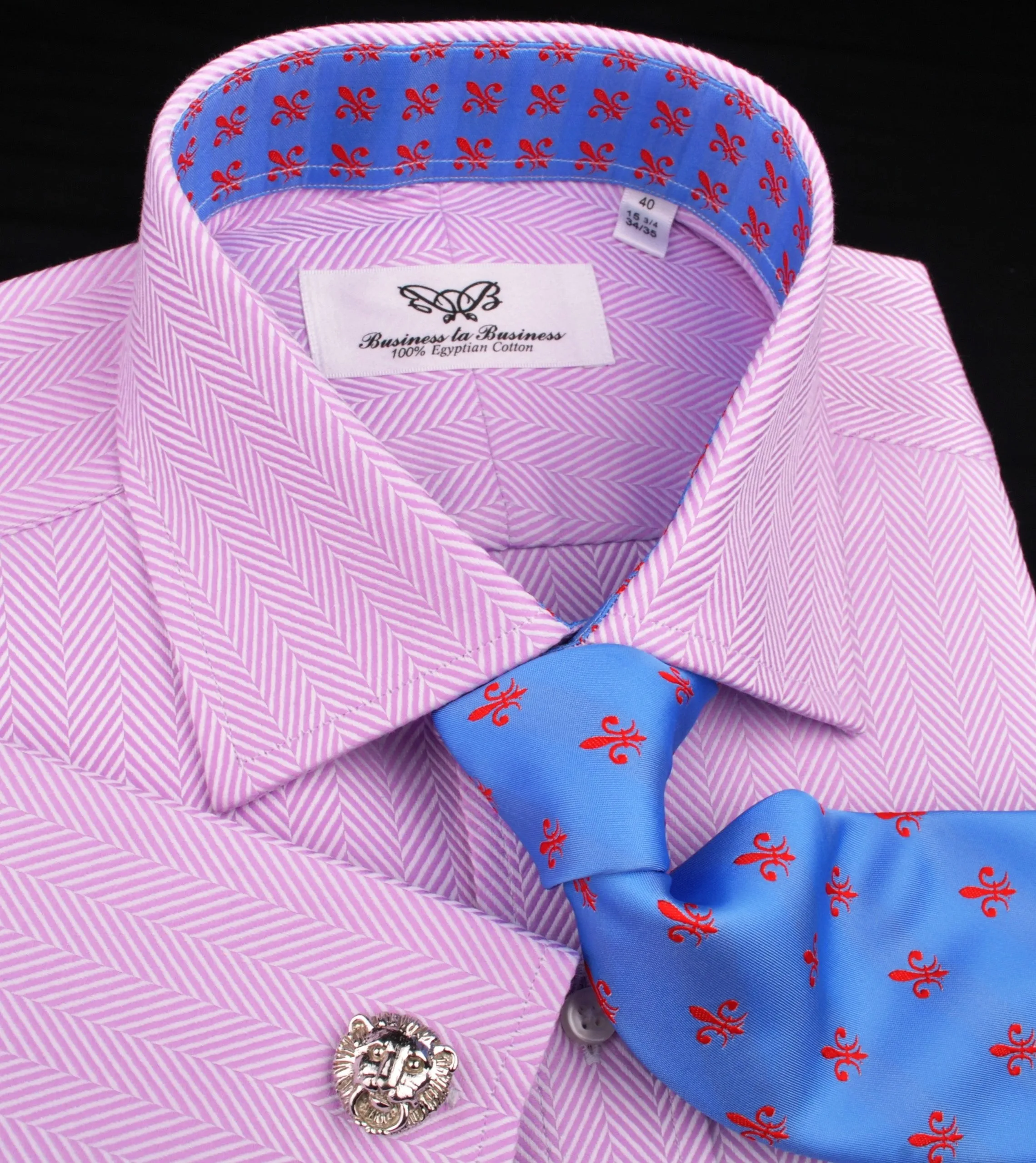 Purple Violet Herringbone Formal Business Dress Shirt Stylish Luxury Fashion Work Apparel