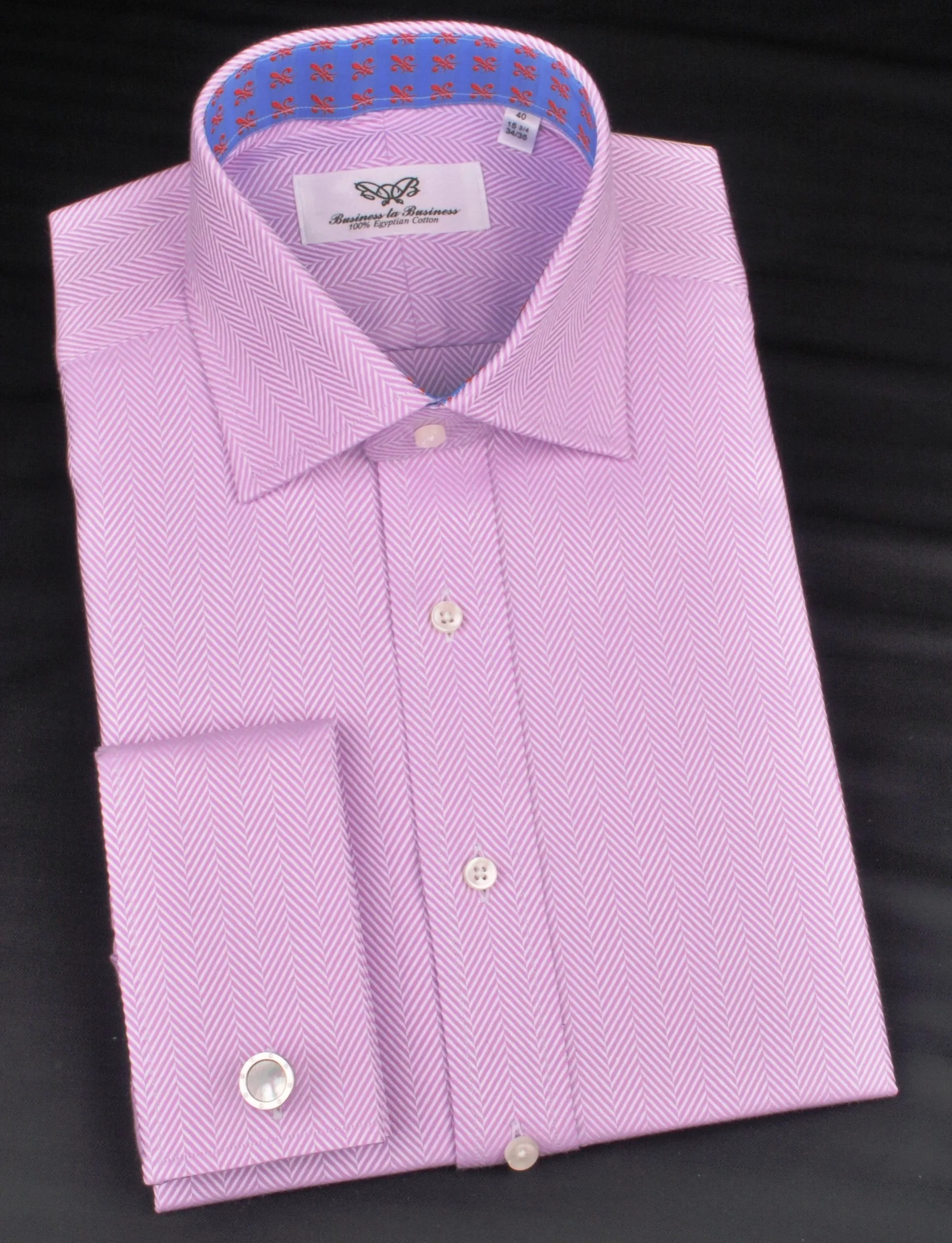 Purple Violet Herringbone Formal Business Dress Shirt Stylish Luxury Fashion Work Apparel