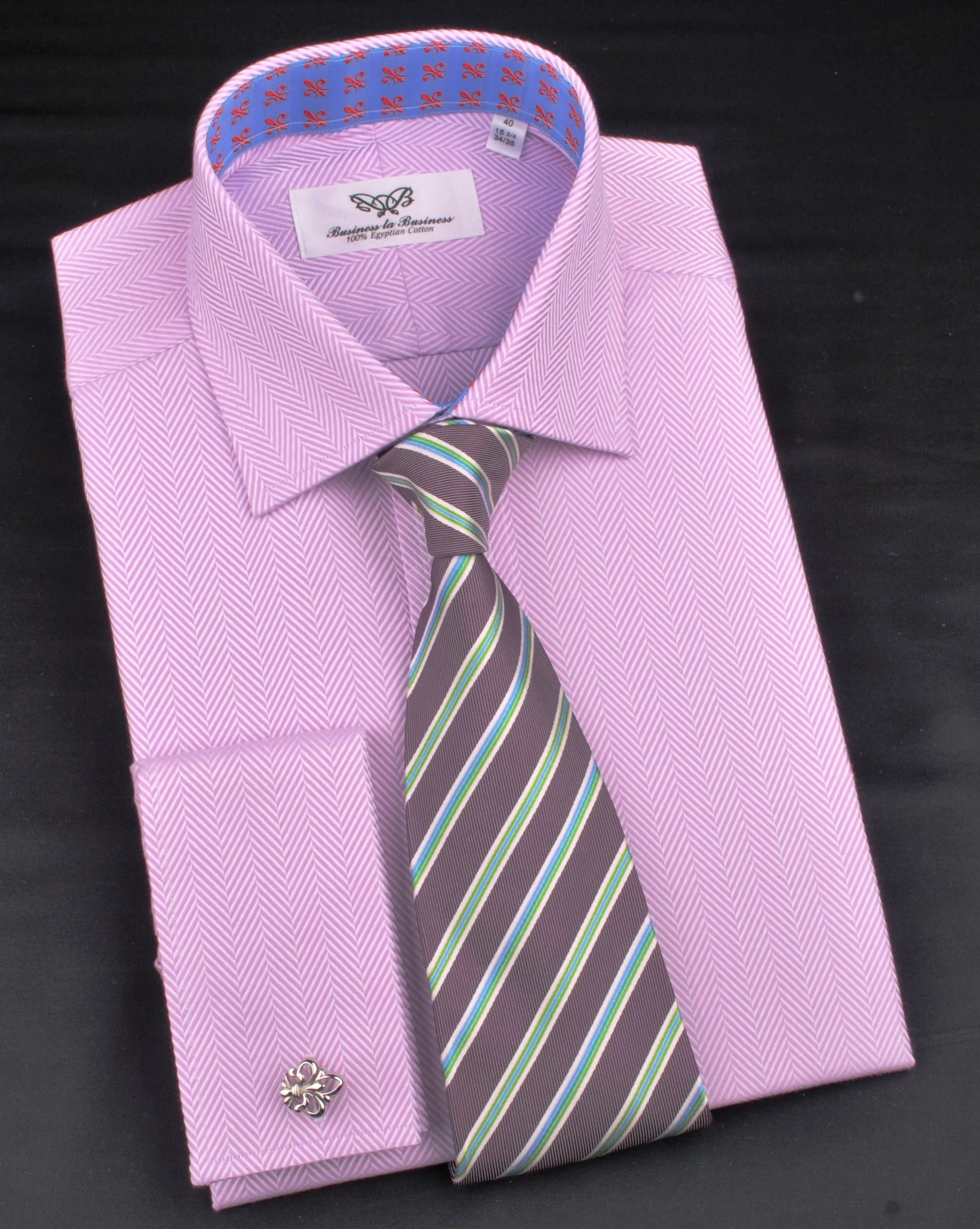 Purple Violet Herringbone Formal Business Dress Shirt Stylish Luxury Fashion Work Apparel