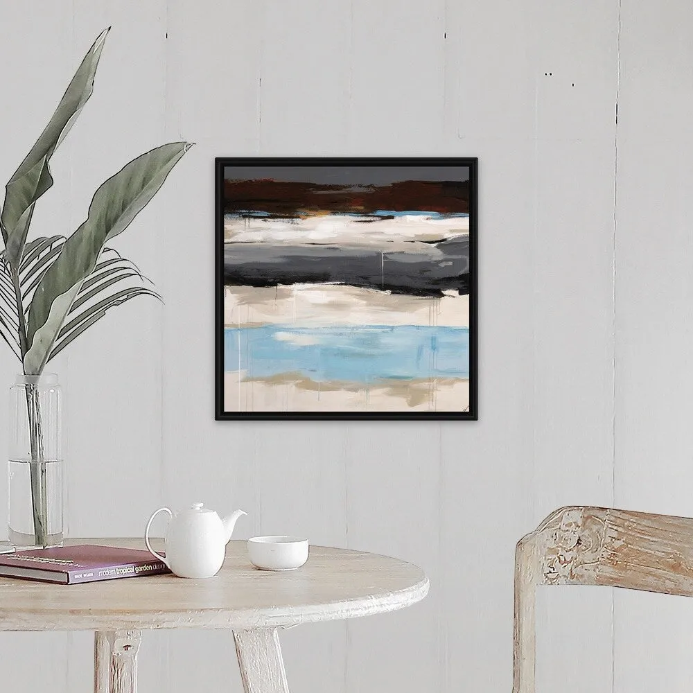 "A Distance Away II" Black Float Frame Canvas Art