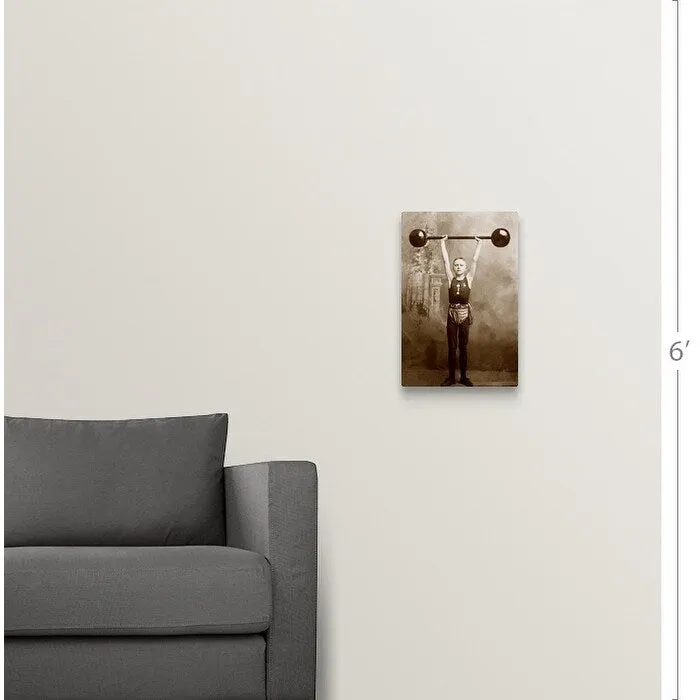 "Boy lifting weights" Canvas Wall Art