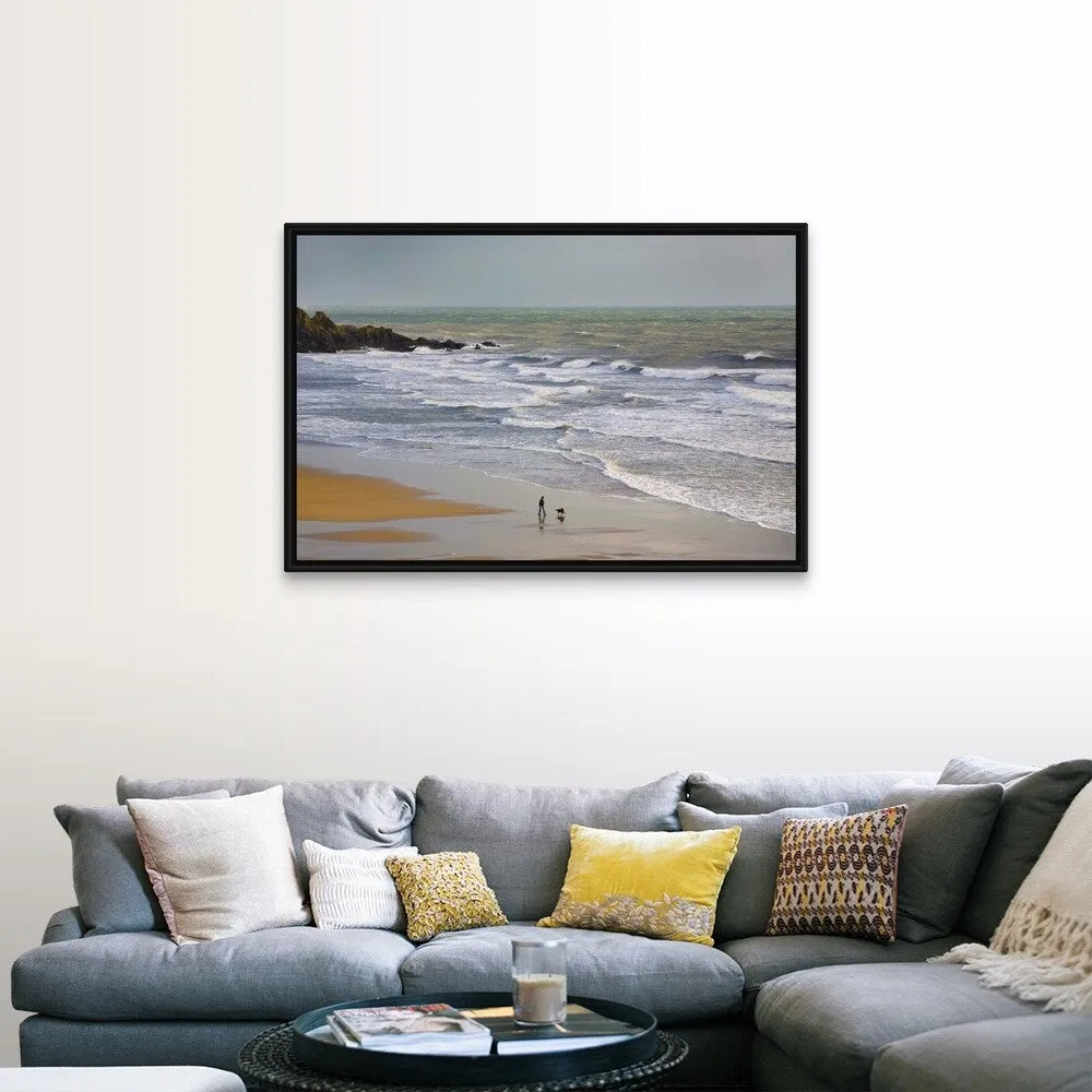 "Bunmahon Strand, The Copper Coast, County Waterford, Ireland" Black Float Frame Canvas Art