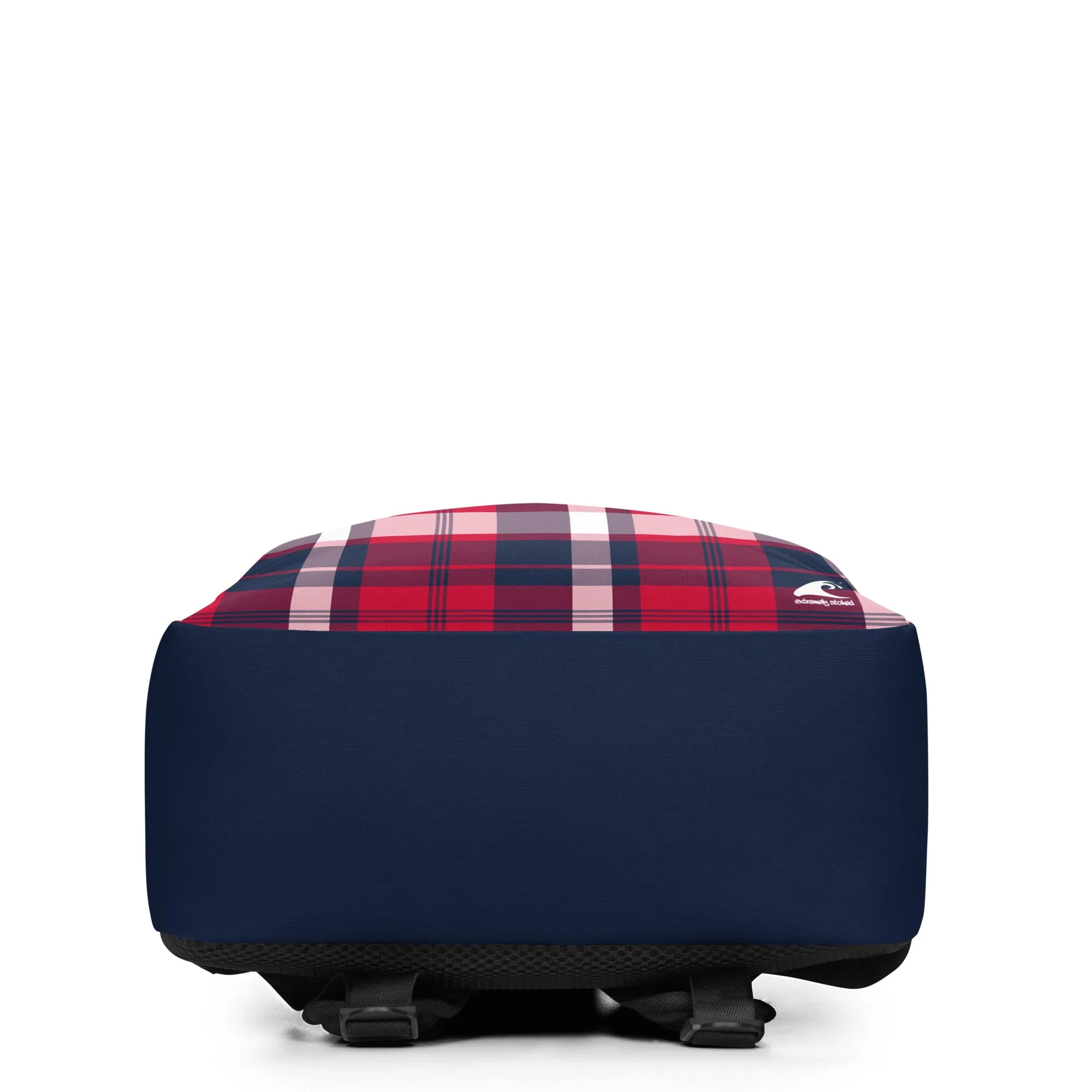 Red, White and Navy Blue Preppy Surfer Plaid Beach Backpack