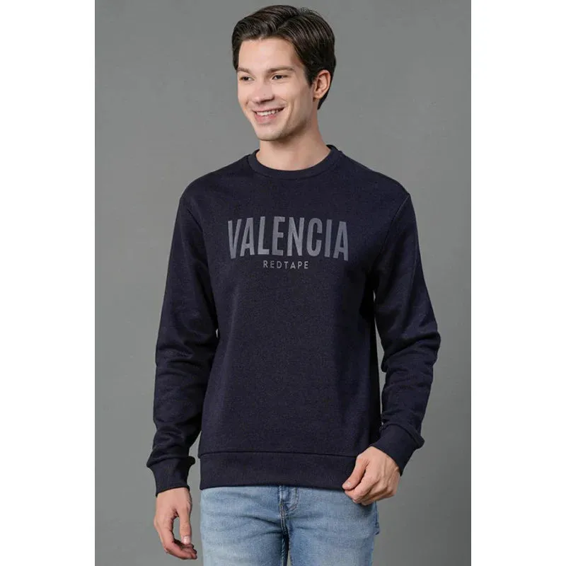 RedTape Men's Navy Blue Graphic Print Sweatshirt