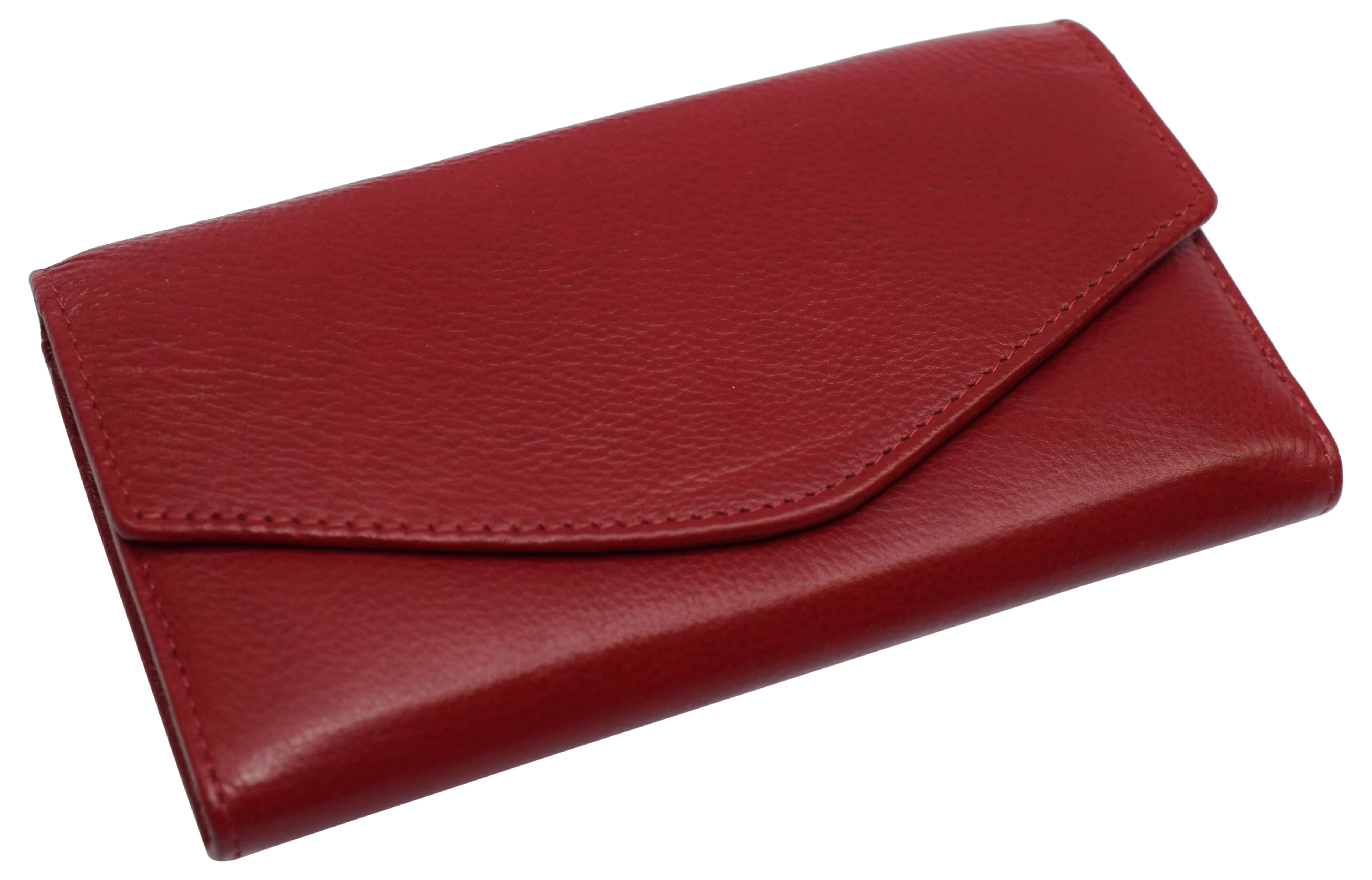 RFID Genuine Leather Women's Slim Flap Wallet Clutch Organizer