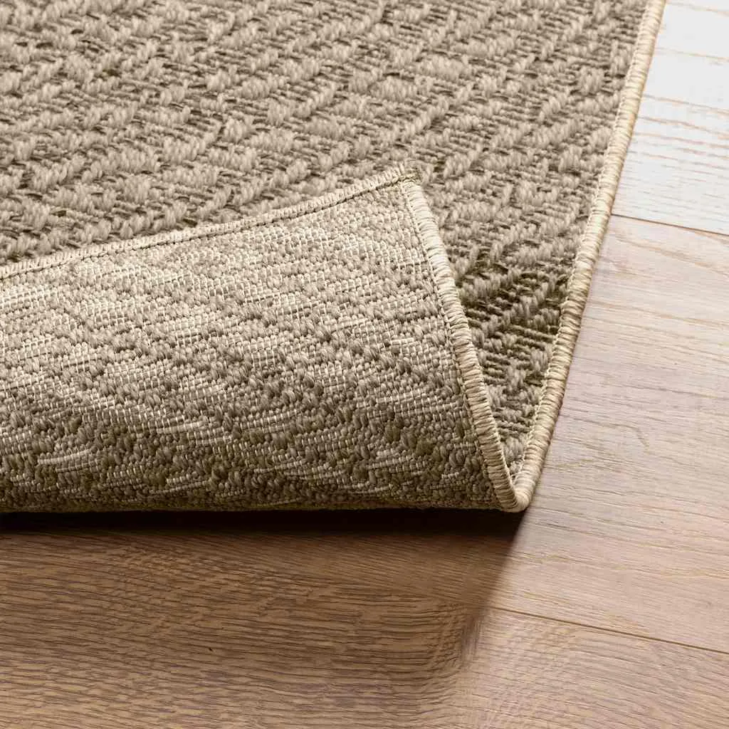 Rug ZIZUR Beige 80x200 cm Jute Look Indoor and Outdoor