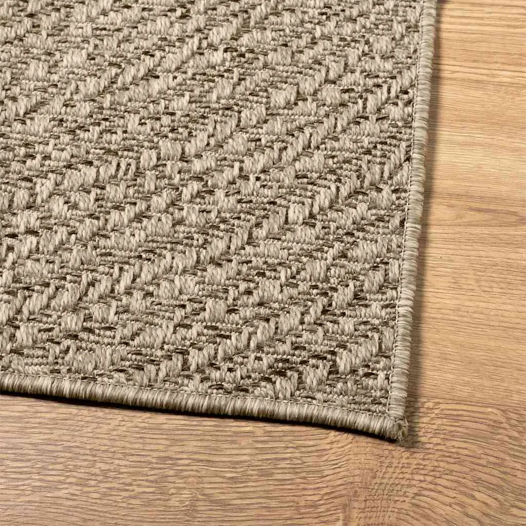 Rug ZIZUR Beige 80x200 cm Jute Look Indoor and Outdoor