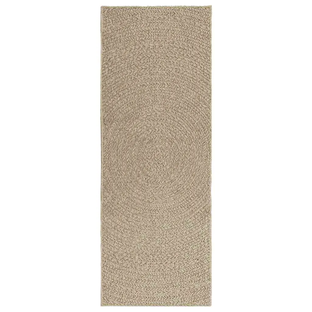 Rug ZIZUR Beige 80x200 cm Jute Look Indoor and Outdoor