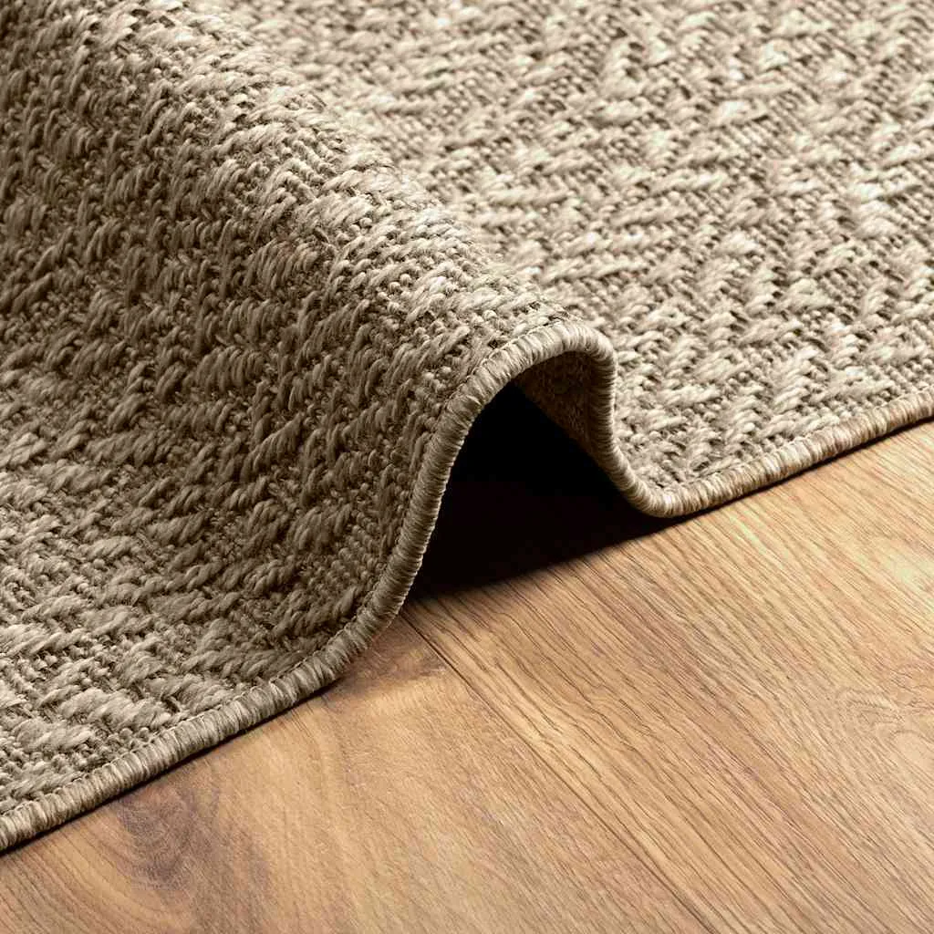 Rug ZIZUR Beige 80x200 cm Jute Look Indoor and Outdoor