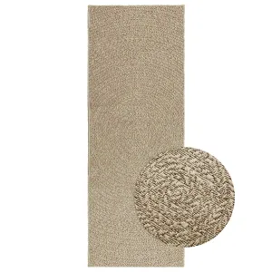 Rug ZIZUR Beige 80x200 cm Jute Look Indoor and Outdoor