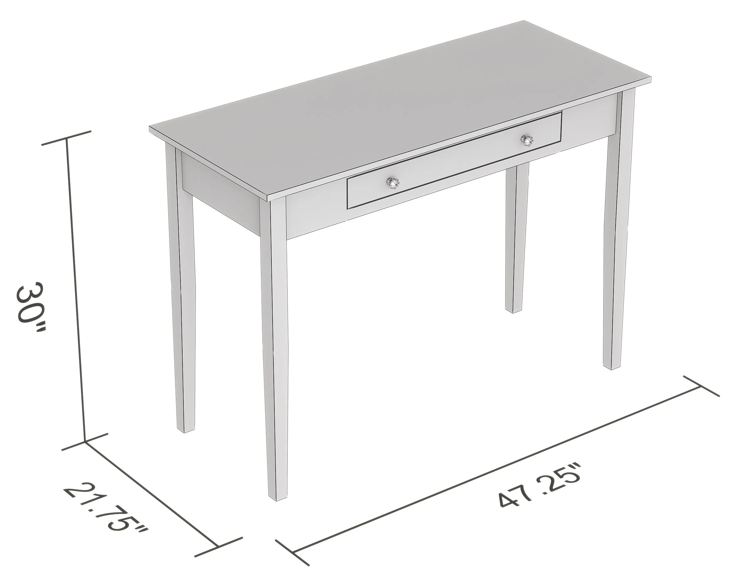 Safdie & Co. Computer Desk 47.15L White 1 Drawer