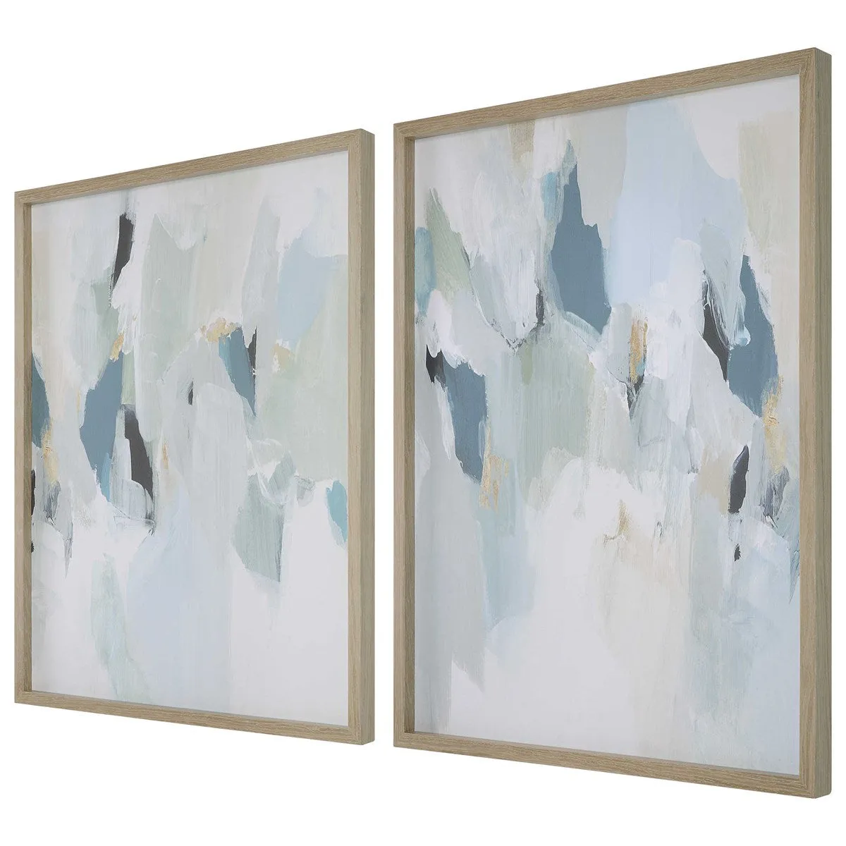 Seabreeze Abstract Framed Canvas Prints Set of 2