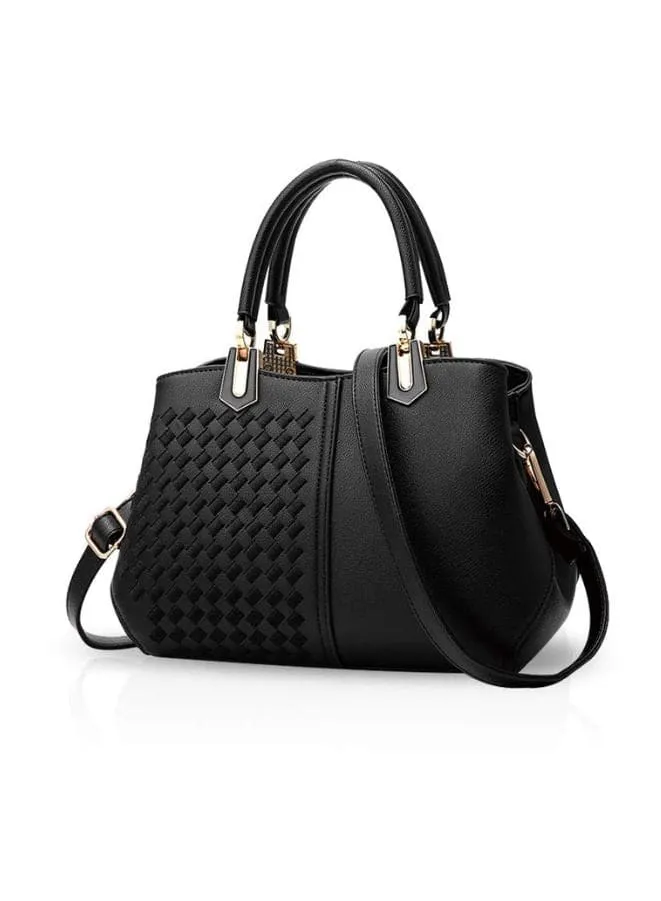 Smooth Textured Leather Handbag with detachable Shoulder strap