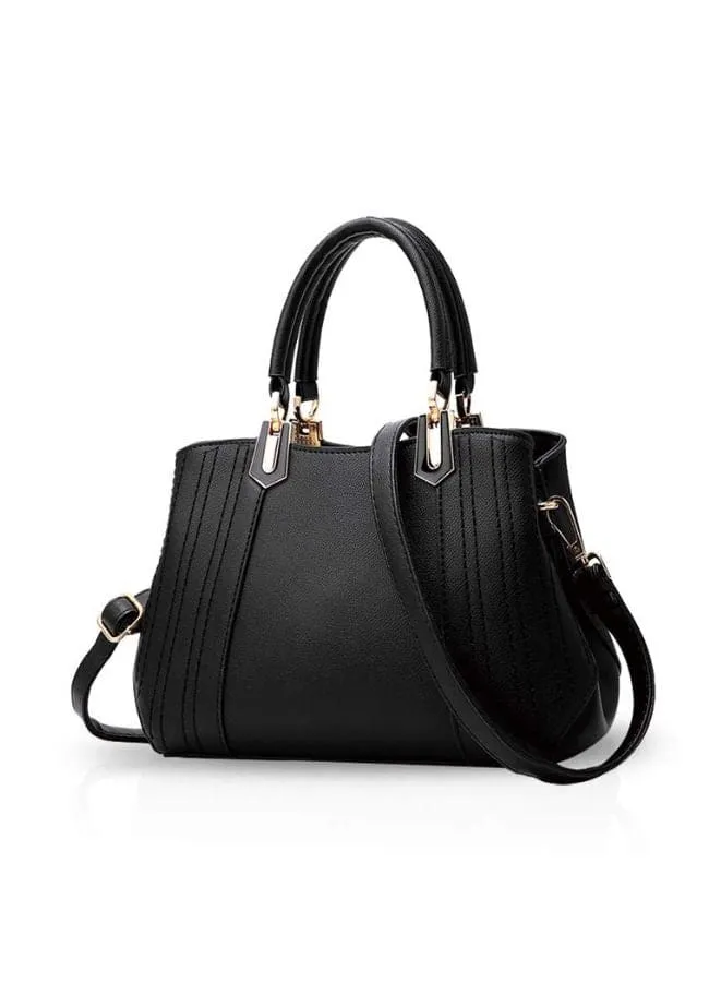 Smooth Textured Leather Handbag with detachable Shoulder strap