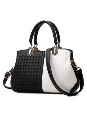 Smooth Textured Leather Handbag with detachable Shoulder strap