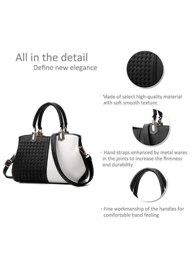 Smooth Textured Leather Handbag with detachable Shoulder strap