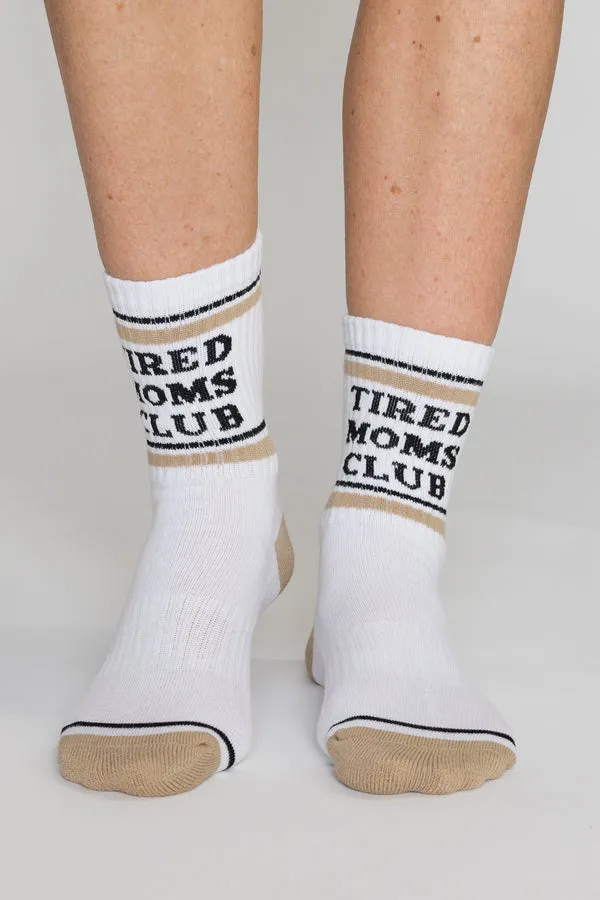 That Friday Feeling Tired Moms Club Crew Socks - ASSORTED