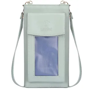 The Clownfish Winslet Ladies Wallet Womens Sling Bag with Transparent Front Mobile Pocket (Pistachio Green)