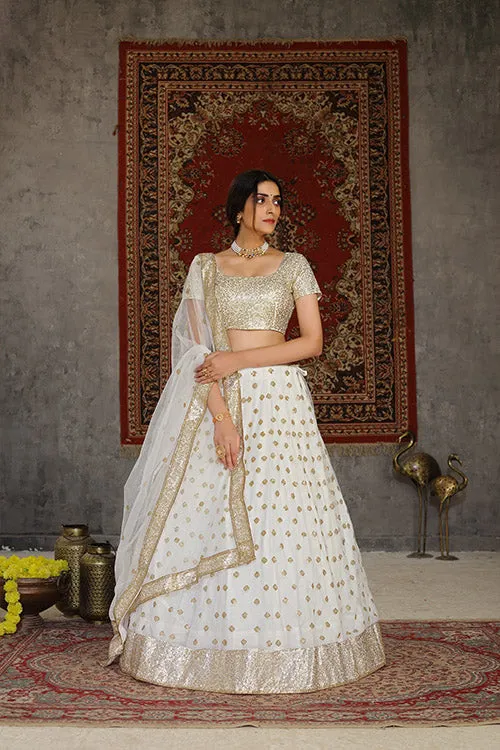 Traditional Indian Bridal Style Net Embroidered Lehenga Choli