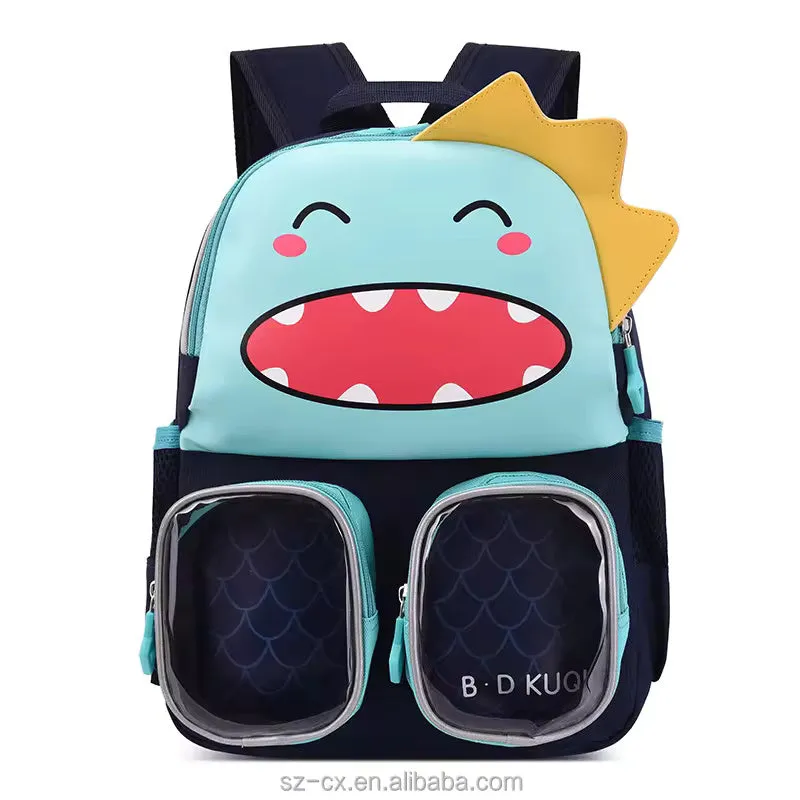 Trendy Cartoon Character Backpack for Kindergarten With Front Pockets