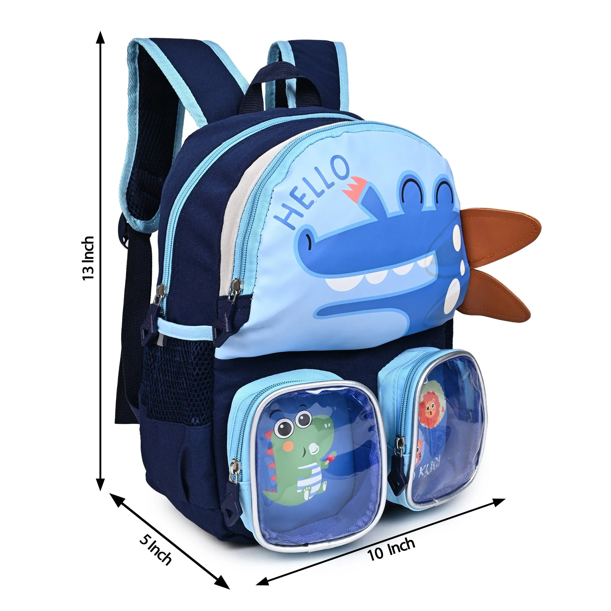 Trendy Cartoon Character Backpack for Kindergarten With Front Pockets