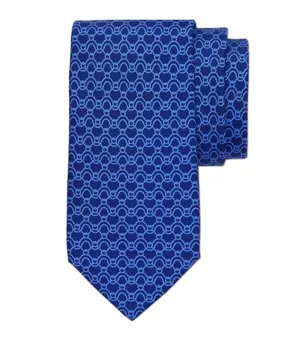 Wave Print Tie Navy Blue/Light Blue