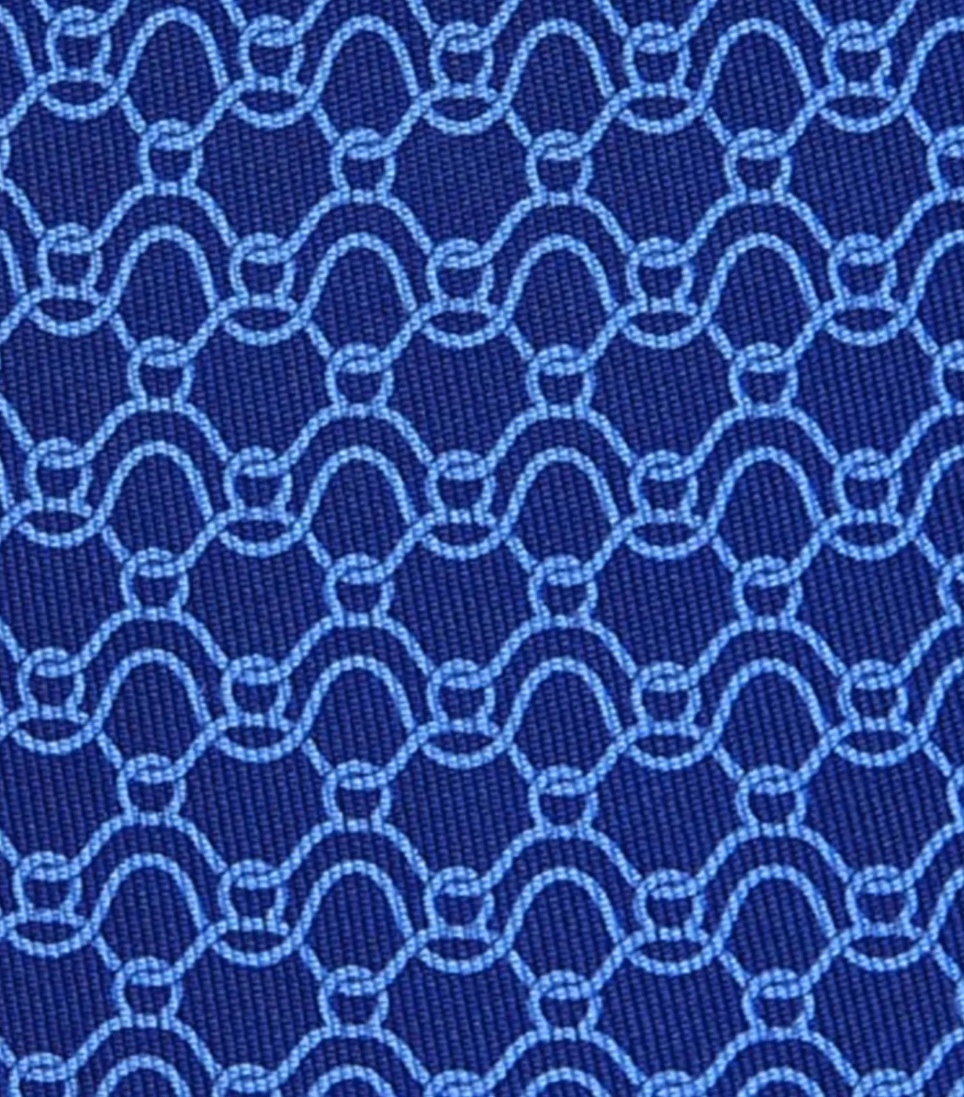 Wave Print Tie Navy Blue/Light Blue