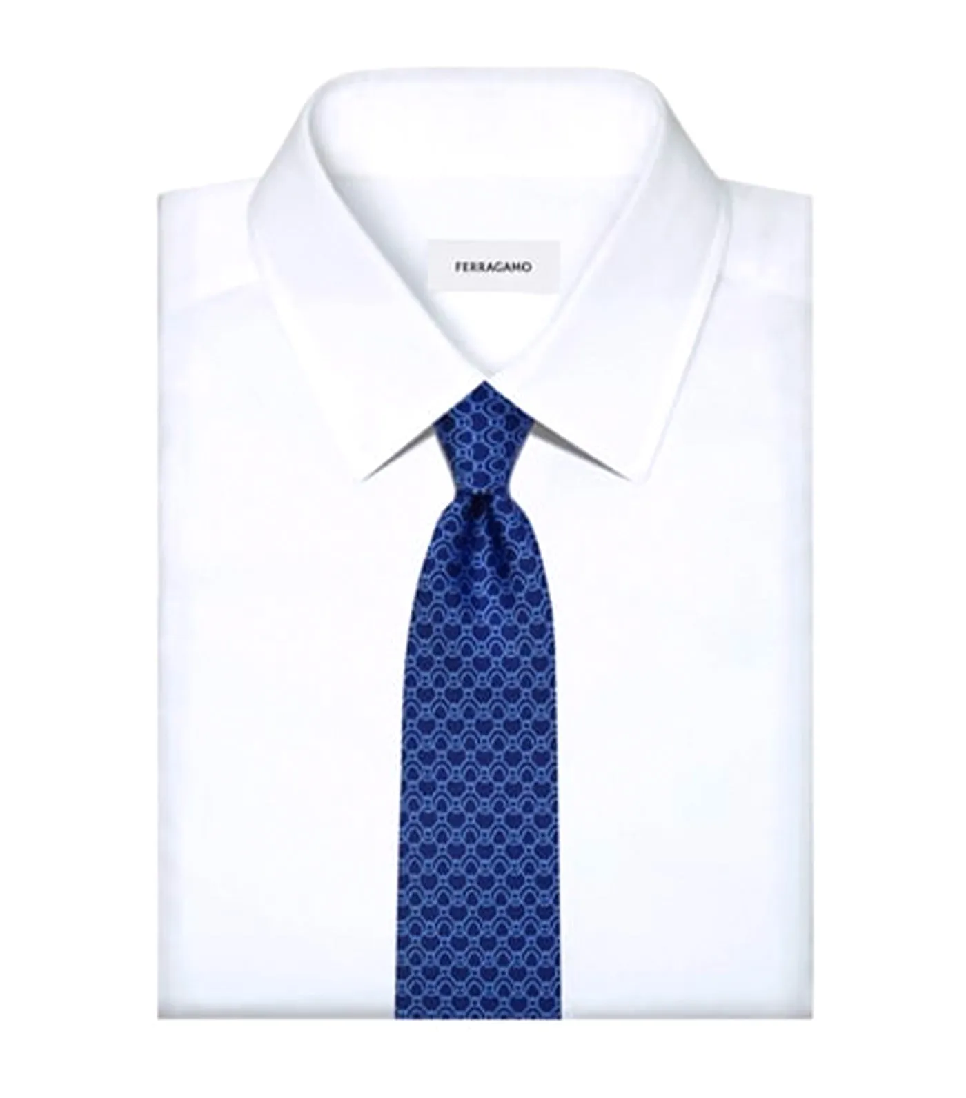 Wave Print Tie Navy Blue/Light Blue