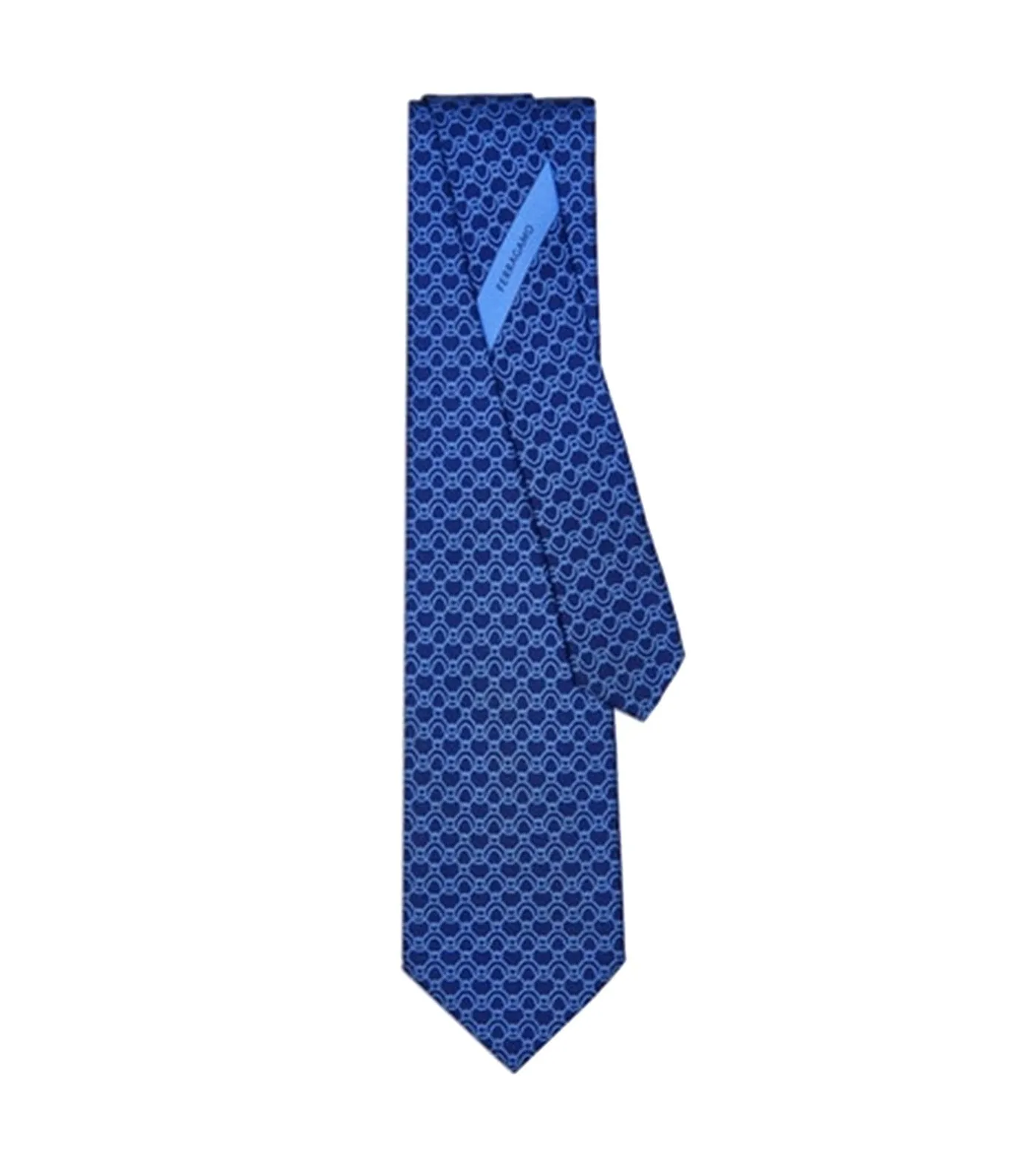 Wave Print Tie Navy Blue/Light Blue