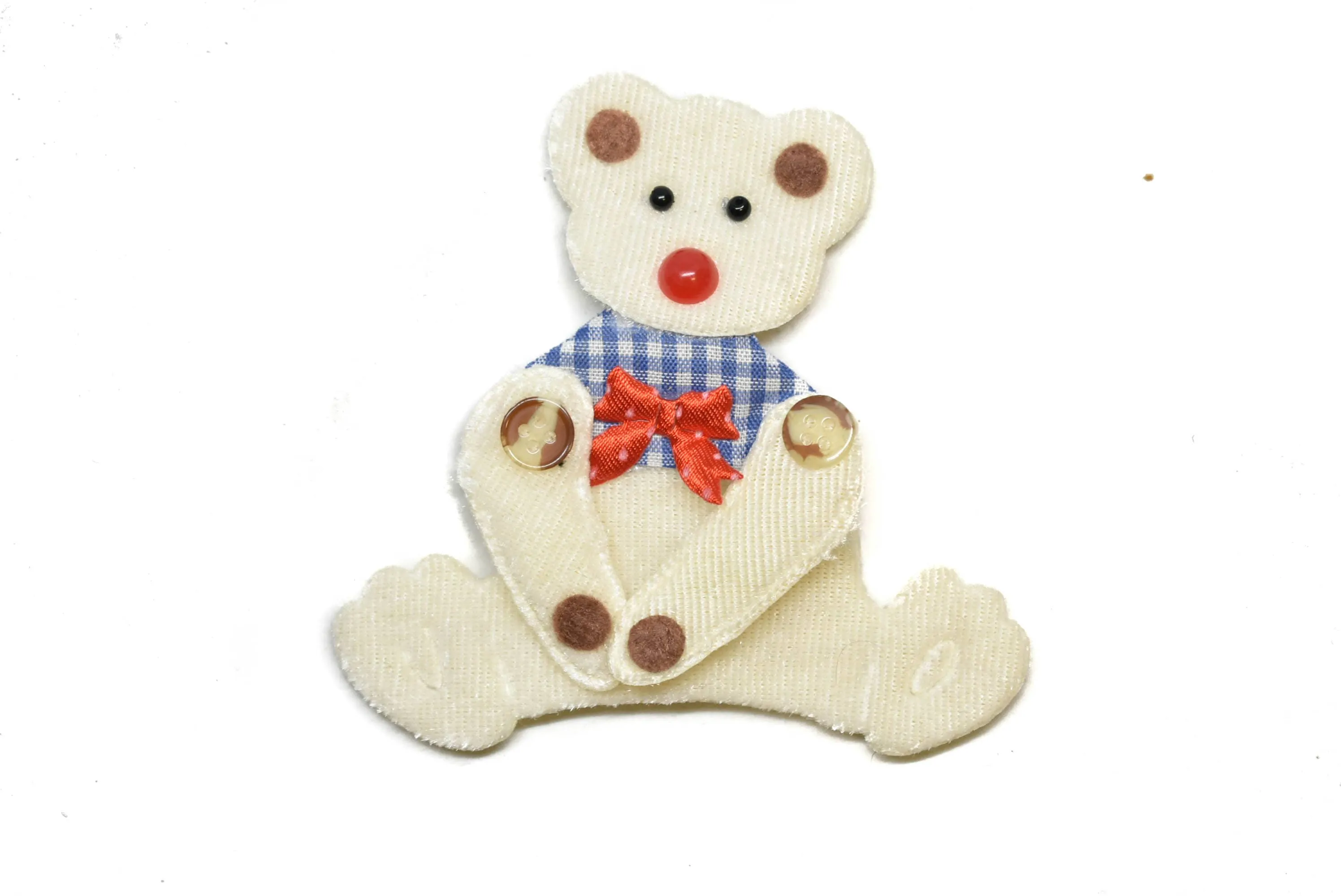 White Bear with Bowtie Patch Applique 4.25'' x 4.50'' - 1 Piece