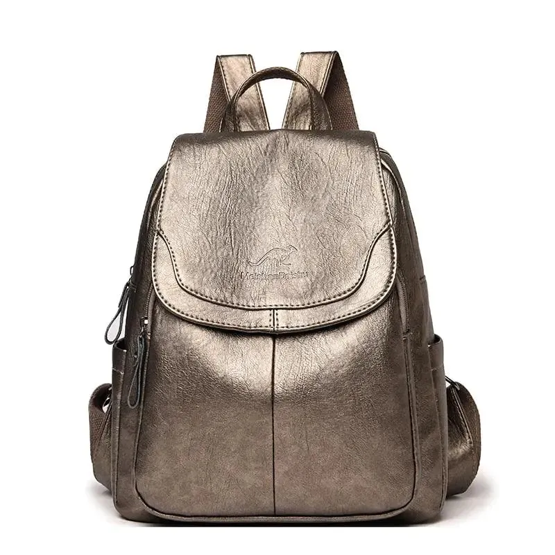 Women's Vintage Leather Backpack - Aussie