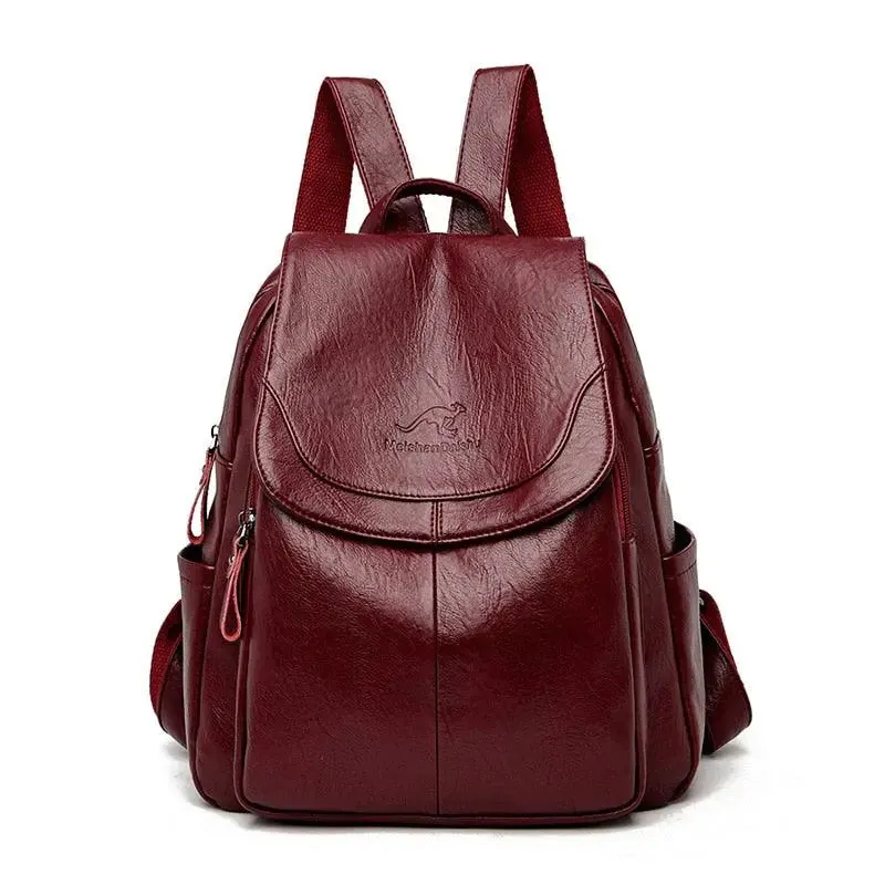 Women's Vintage Leather Backpack - Aussie